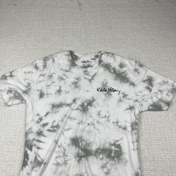 Keith Haring Graphic Gray Tie Dye T-Shirt Full Circle Dancing Graphic Size M - Picture 16 of 16
